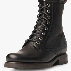 Women’s Frye Veronica Black Combat Boots, 8.5
